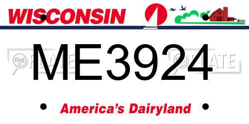 ME3924 Wisconsin License Plate