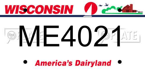 ME4021 Wisconsin License Plate