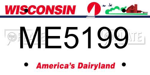 ME5199 Wisconsin License Plate