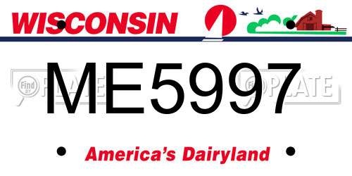ME5997 Wisconsin License Plate