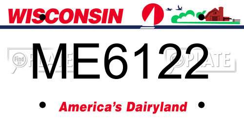 ME6122 Wisconsin License Plate