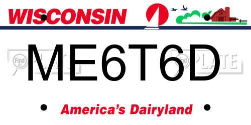 ME6T6D Wisconsin License Plate