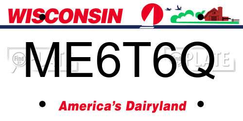 ME6T6Q Wisconsin License Plate