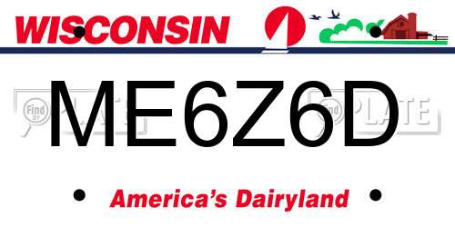 ME6Z6D Wisconsin License Plate