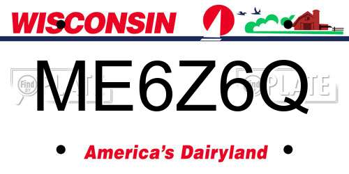 ME6Z6Q Wisconsin License Plate