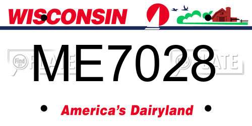 ME7028 Wisconsin License Plate