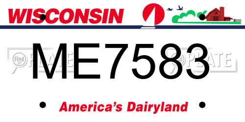ME7583 Wisconsin License Plate