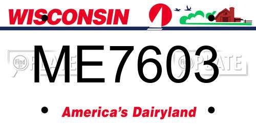 ME7603 Wisconsin License Plate