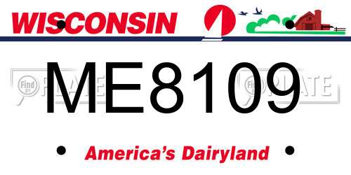 ME8109 Wisconsin License Plate