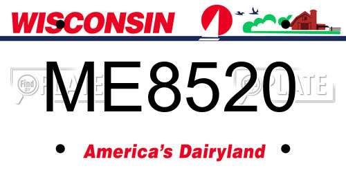 ME8520 Wisconsin License Plate