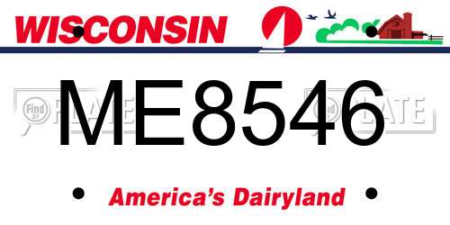 ME8546 Wisconsin License Plate