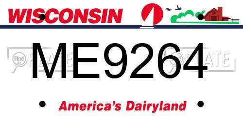 ME9264 Wisconsin License Plate