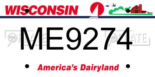 ME9274 Wisconsin License Plate