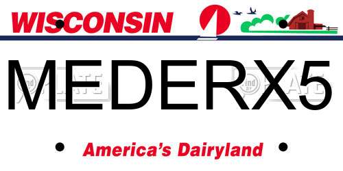MEDERX5 Wisconsin License Plate
