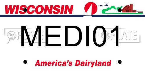 MEDI01 Wisconsin License Plate