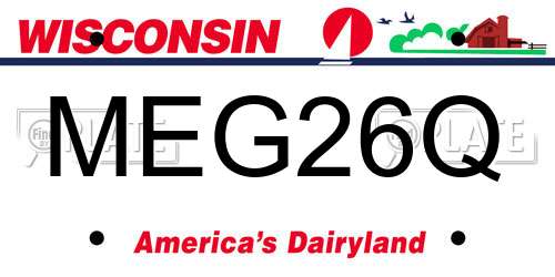 MEG26Q Wisconsin License Plate