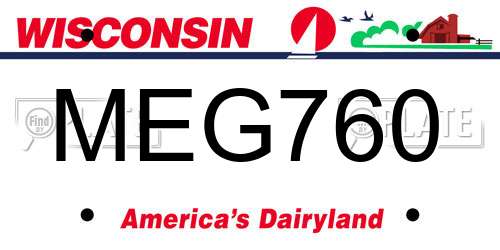MEG760 Wisconsin License Plate