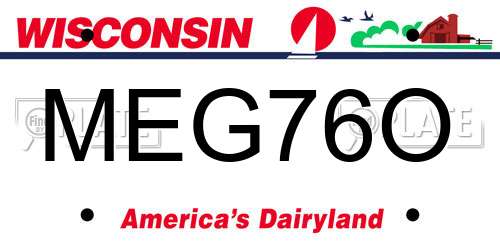 MEG76O Wisconsin License Plate