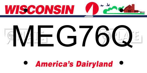 MEG76Q Wisconsin License Plate