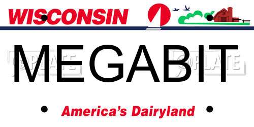 MEGABIT Wisconsin License Plate