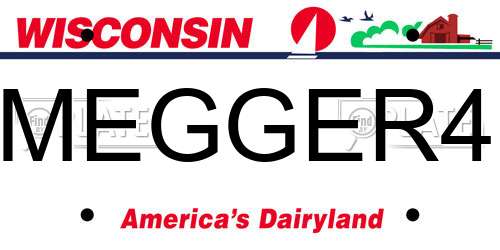 MEGGER4 Wisconsin License Plate