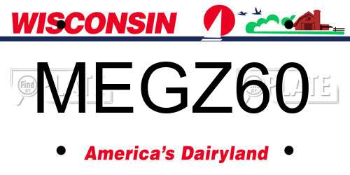 MEGZ60 Wisconsin License Plate