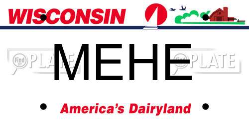 MEHE Wisconsin License Plate