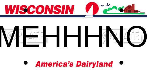 MEHHHNO Wisconsin License Plate