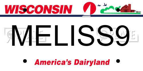 MELISS9 Wisconsin License Plate