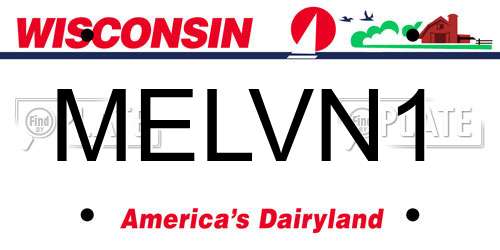 MELVN1 Wisconsin License Plate