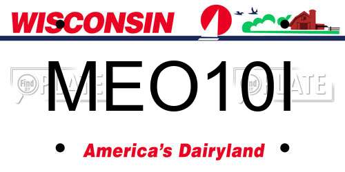MEO10I Wisconsin License Plate