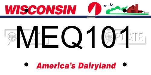 MEQ101 Wisconsin License Plate