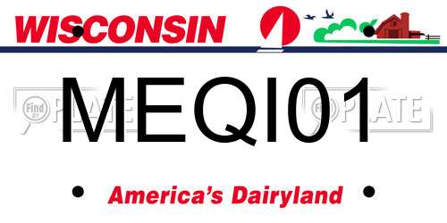 MEQI01 Wisconsin License Plate