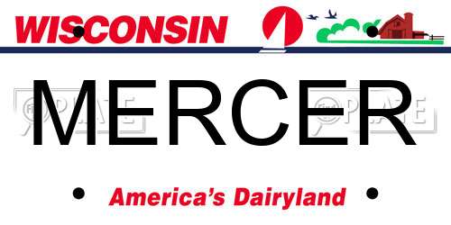 MERCER Wisconsin License Plate