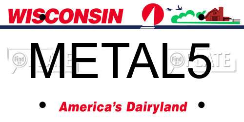 METAL5 Wisconsin License Plate