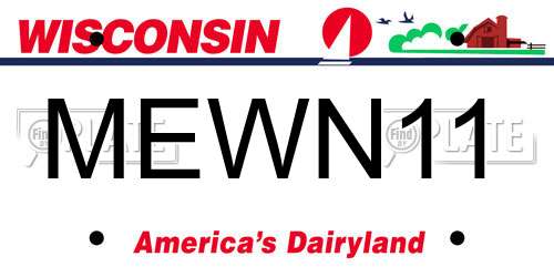 MEWN11 Wisconsin License Plate