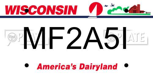 MF2A5I Wisconsin License Plate