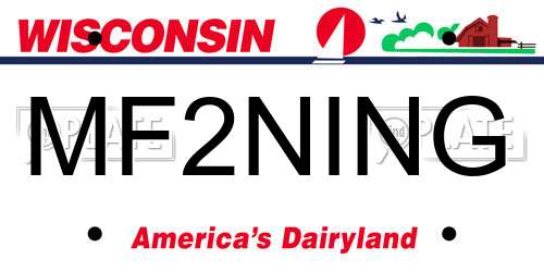 MF2NING Wisconsin License Plate