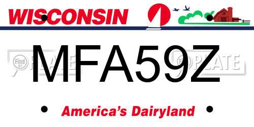 MFA59Z Wisconsin License Plate