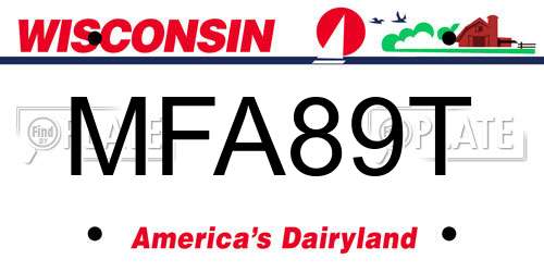 MFA89T Wisconsin License Plate