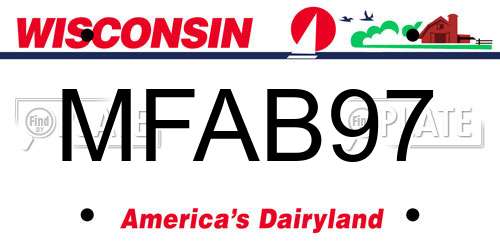 MFAB97 Wisconsin License Plate