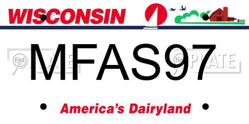 MFAS97 Wisconsin License Plate