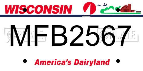 MFB2567 Wisconsin License Plate