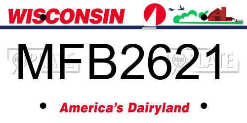 MFB2621 Wisconsin License Plate