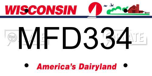 MFD334 Wisconsin License Plate