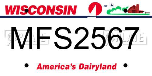 MFS2567 Wisconsin License Plate