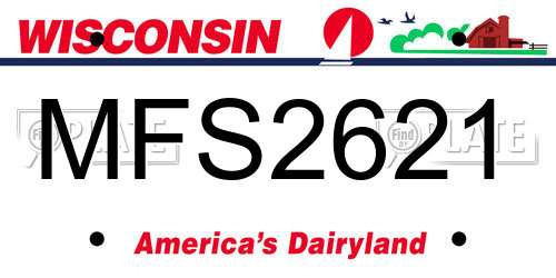 MFS2621 Wisconsin License Plate