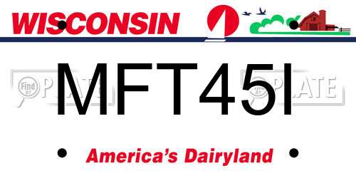 MFT45I Wisconsin License Plate