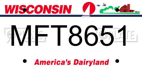 MFT8651 Wisconsin License Plate