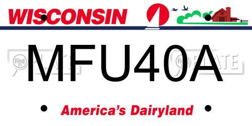 MFU40A Wisconsin License Plate